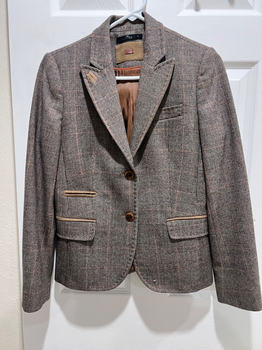 Yera Wool Plaid Blazer Jacket – Size 40